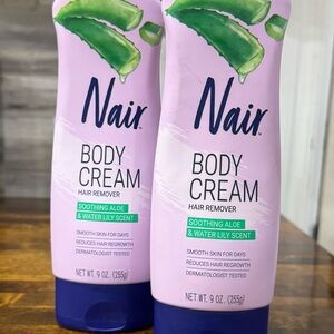 Nair Hair Removal Cream, Aloe & Water Lily Scent, 9oz - 2ct